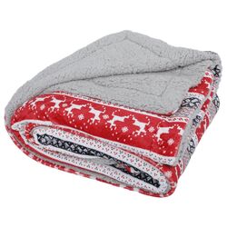 Плед Tempo Kondela Sweet Home Renife 150x200 (Red/White/Black) Thumb