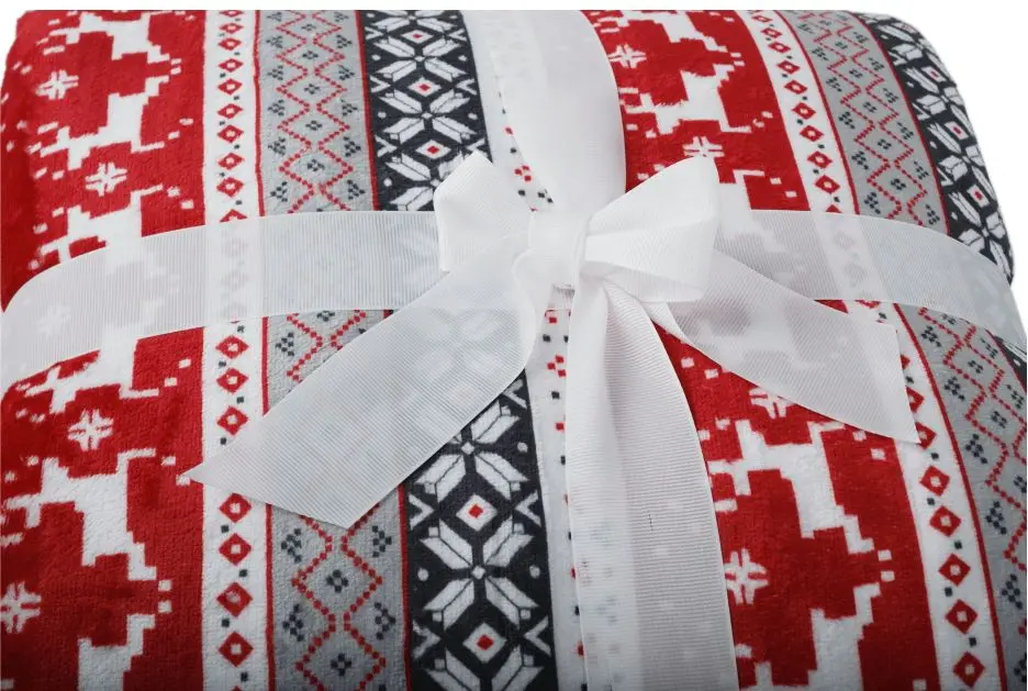 Плед Tempo Kondela Sweet Home Renife 150x200 (Red/White/Black)