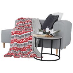 Плед Tempo Kondela Sweet Home Renife 150x200 (Red/White/Black) Thumb