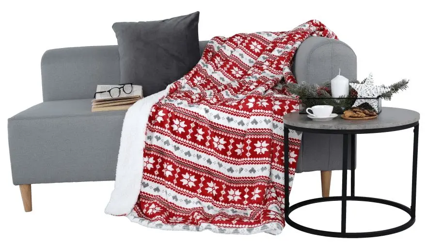 Плед Tempo Kondela Sweet Home Samante 150x200 (Red/White)