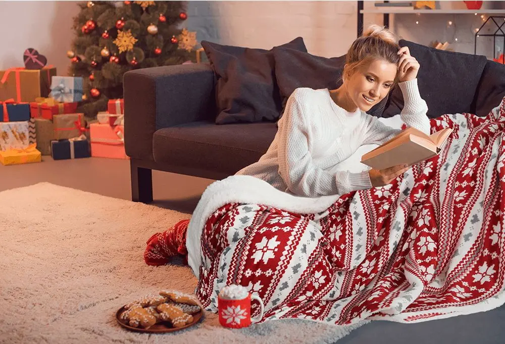 Плед Tempo Kondela Sweet Home Samante 150x200 (Red/White)