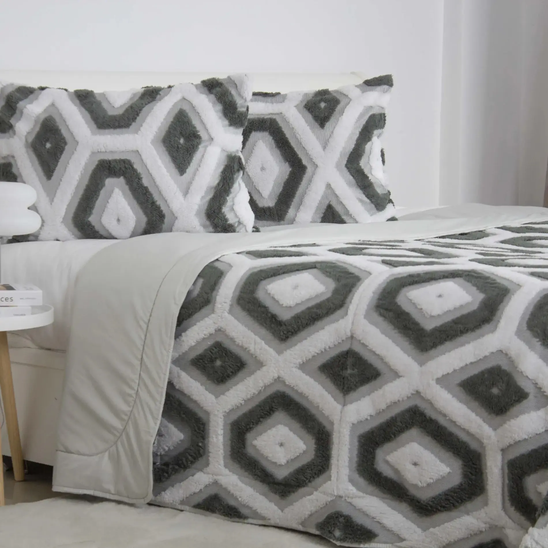 Cuvertura + 2 fete de perna Tep Boho 220x240 (Light Grey) - 2