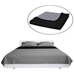 Покрывало VidaXL 130885 230x260 (Black/Grey) Thumb