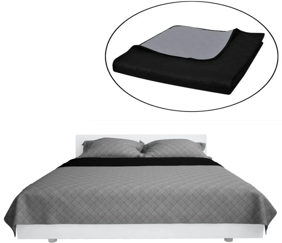 Покрывало VidaXL 130885 230x260 (Black/Grey) - 2