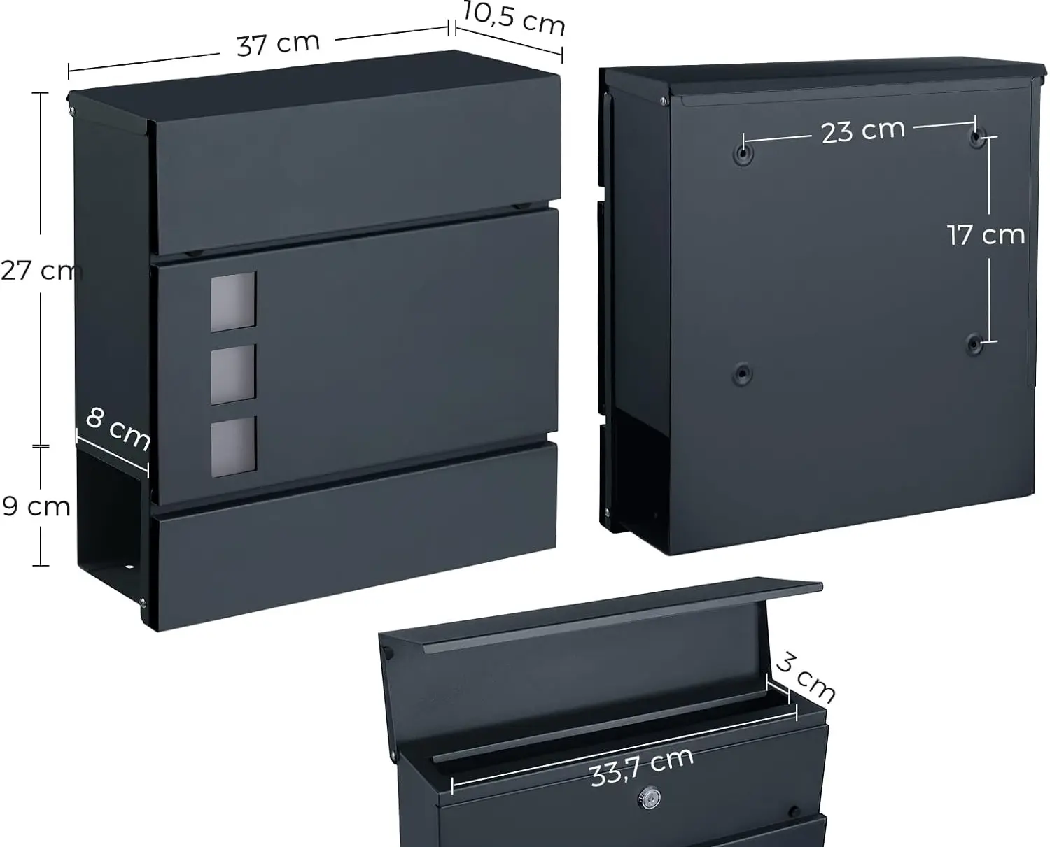 Cutie postala Songmics GMB052G01 (Anthracite) - 7