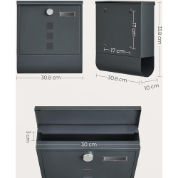 Cutie postala Songmics GMB20AG (Charcoal Grey) Thumb