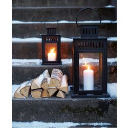 Felinar lumânare bloc Ikea Borrby interior/exterior 28cm (Negru) Thumb