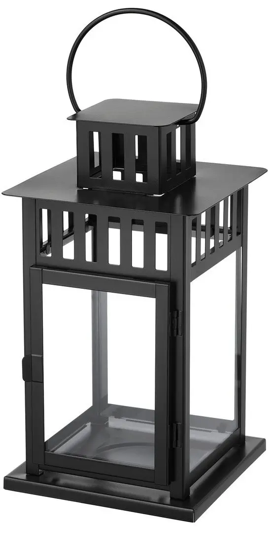 Felinar lumânare bloc Ikea Borrby interior/exterior 28cm (Negru)