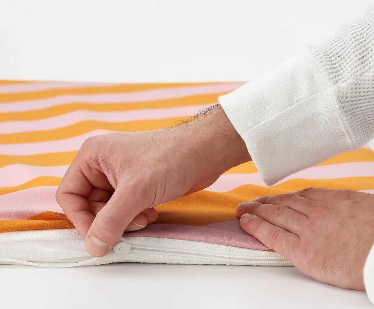 Saltea banca Ikea Bankkamrat in dunga 90x50x3 (Roz/Galben)