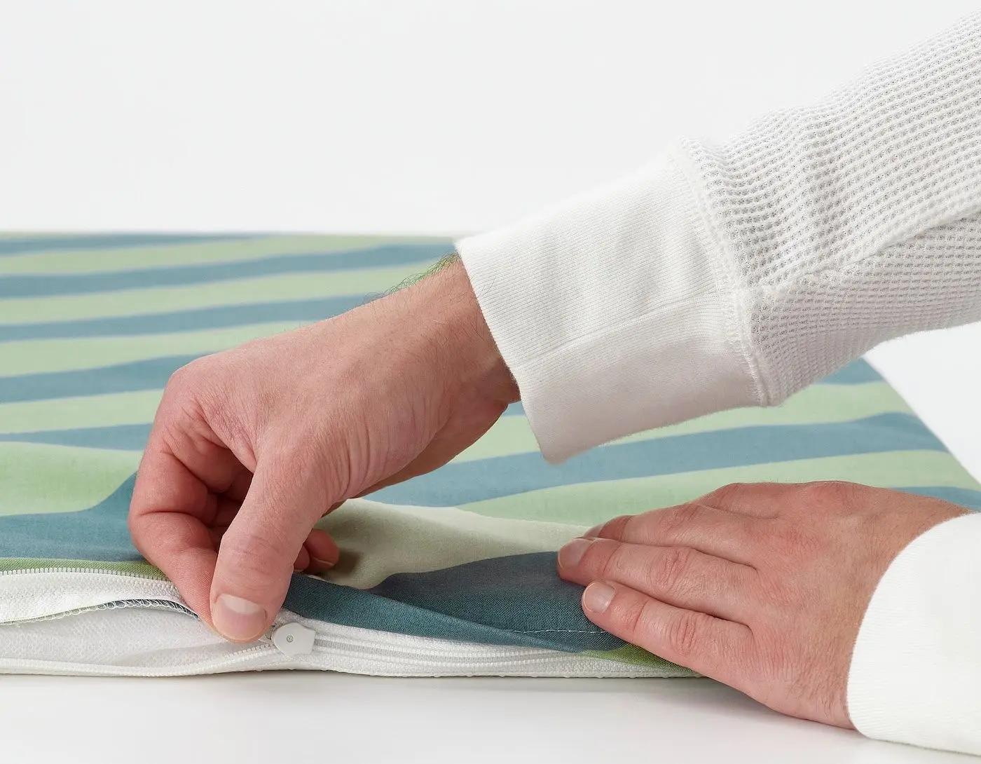 Saltea banca Ikea Bankkamrat in dunga 90x50x3 (Albastru/Verde)