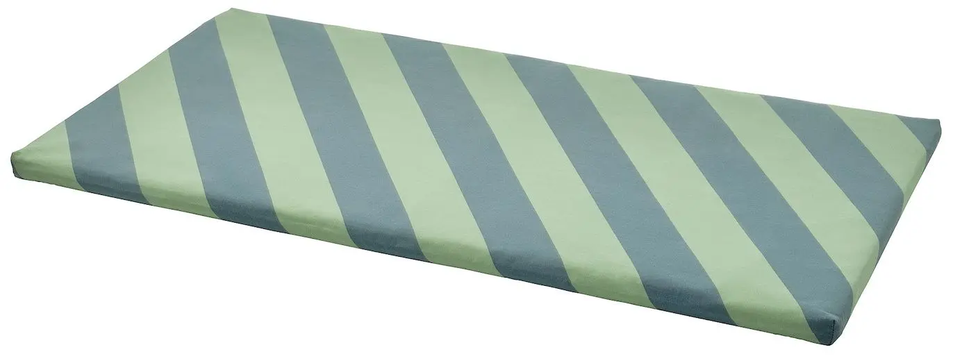 Saltea banca Ikea Bankkamrat in dunga 90x50x3 (Albastru/Verde)