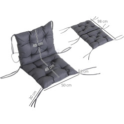 Набор подушек для стула Outsunny 84B-138 (Dark Grey) Thumb