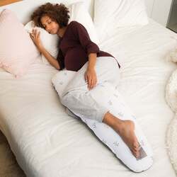 Perna pentru gravide Doomoo Sleepy Flowers (White/Grey) Thumb