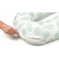 Perna pentru alaptat 2in1 Doomoo Softy (Leaves Aqua Green) Thumb
