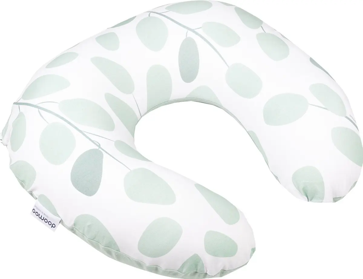 Perna pentru alaptat 2in1 Doomoo Softy (Leaves Aqua Green)