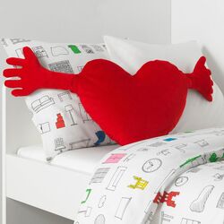 Perna decorativa Ikea Famnig Hjarta 40x101 (Rosu) Thumb