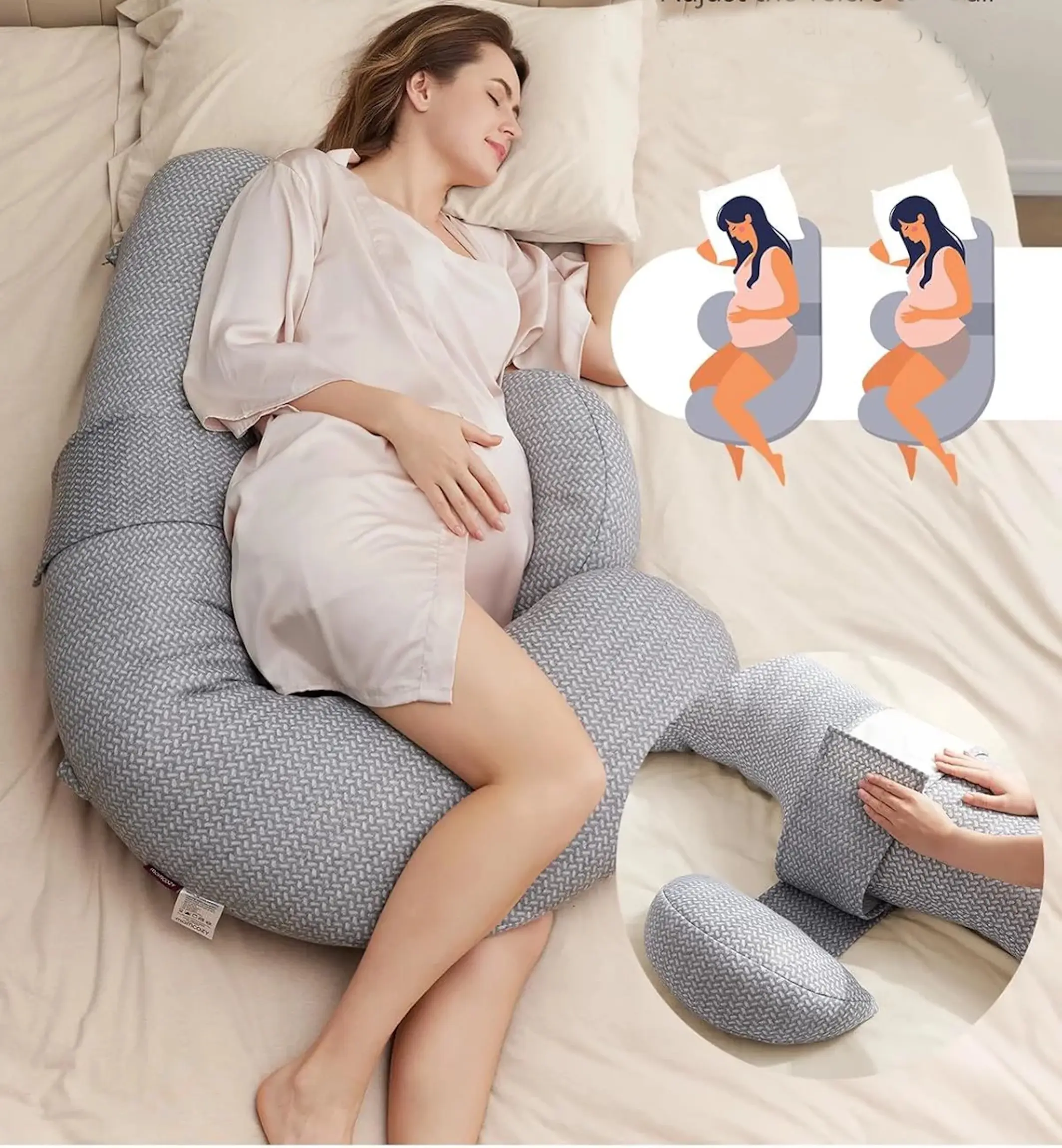 Perna pentru gravide Momcozy F Air Layer (Grey) - 2