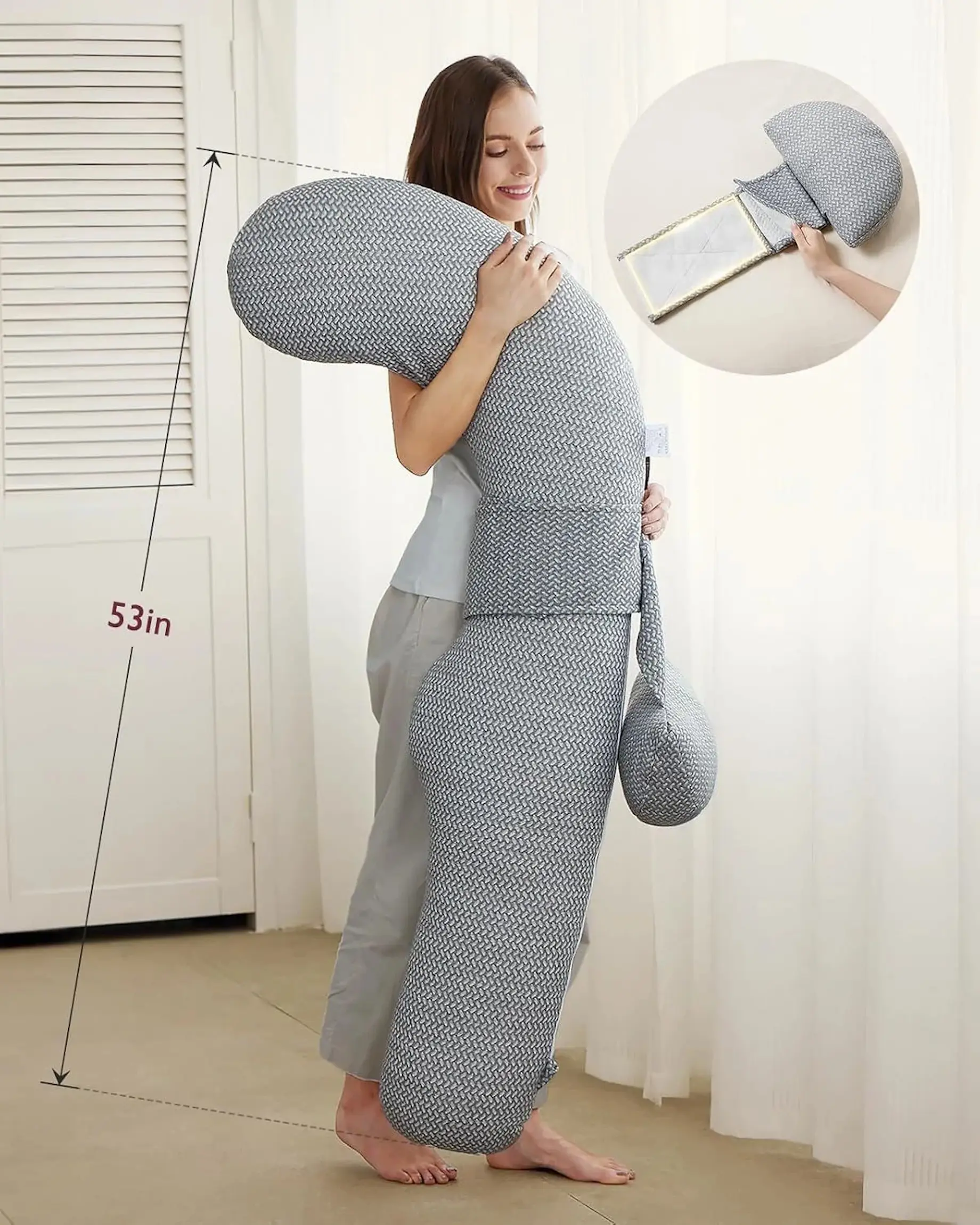 Perna pentru gravide Momcozy F Air Layer (Grey) - 3