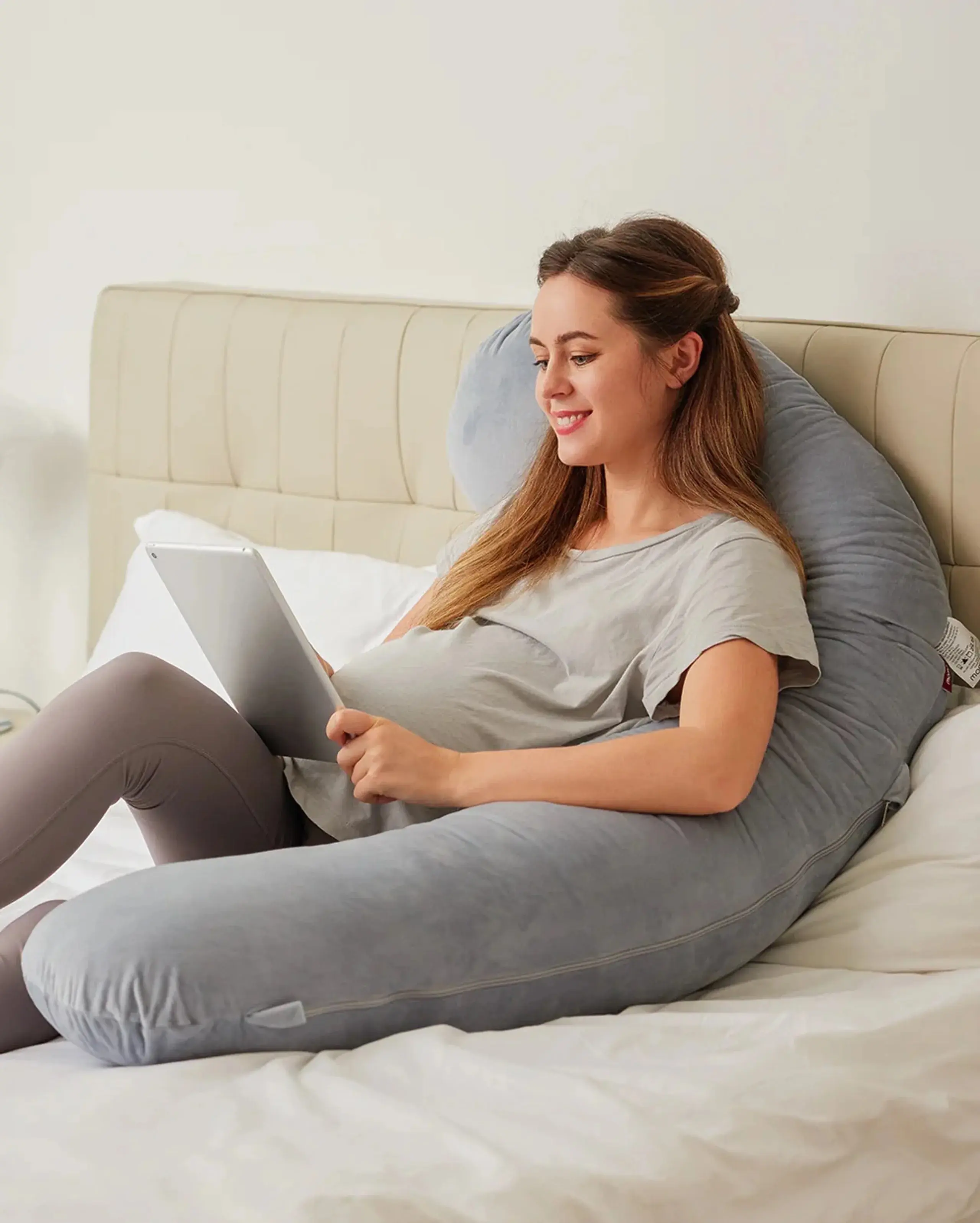 Perna pentru gravide Momcozy F Velvet (Grey) - 3
