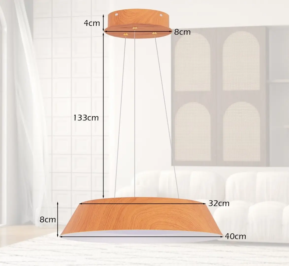 Подвесной светильник Costway EU10118DE-NA (Natural)