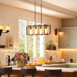 Candelabru suspendat Homcom B31-606V00ND (Black/Walnut) Thumb