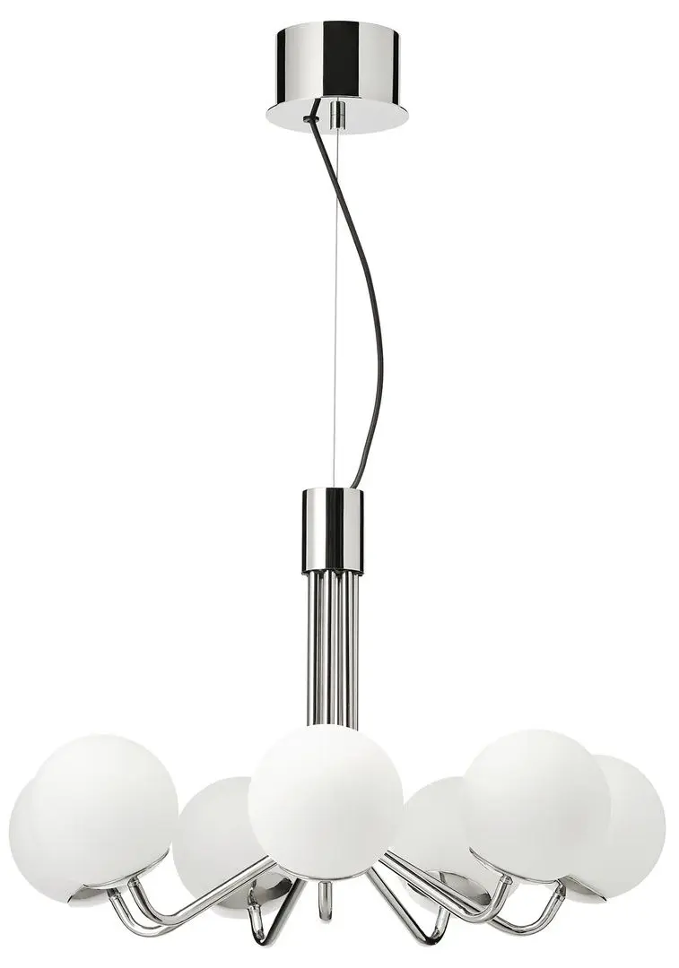 Candelabru Ikea Simrishamn 7-braţe/sticla (Cromat/Opal)