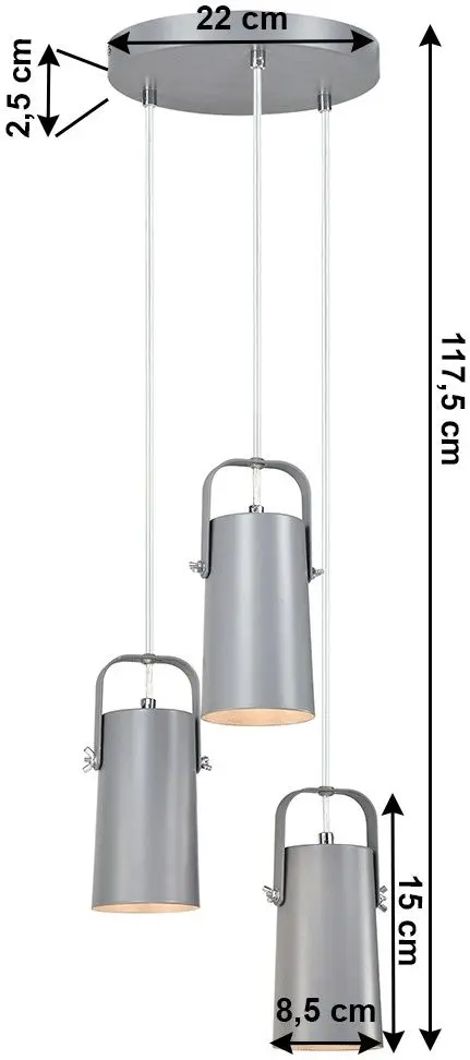 Lampa suspendata Tempo Kondela Devan LP9614 (Gray)