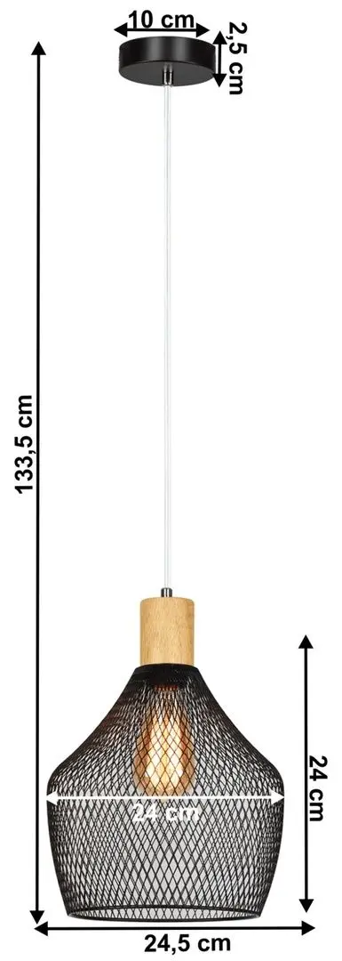 Подвесной светильник Tempo Kondela Kolen (Black/Natural)