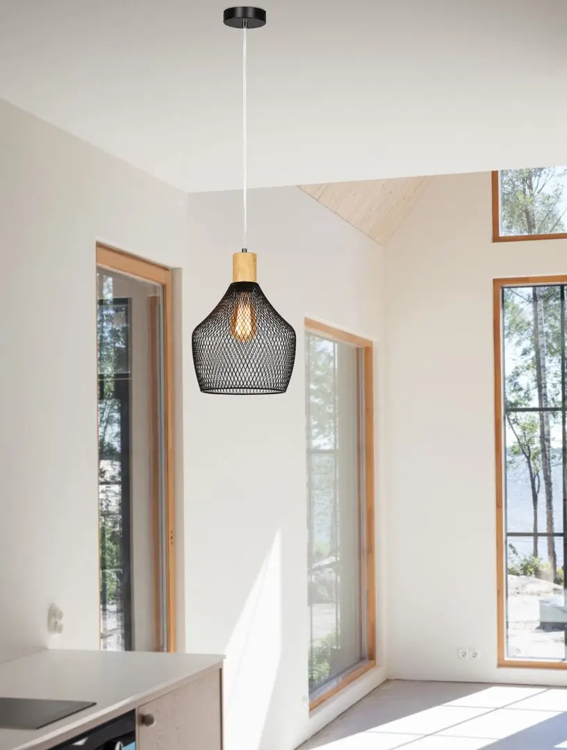 Подвесной светильник Tempo Kondela Kolen (Black/Natural)