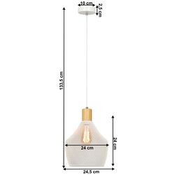Lampa suspendata Tempo Kondela Kolen (White/Natural) Thumb