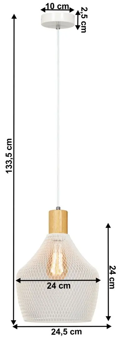 Lampa suspendata Tempo Kondela Kolen (White/Natural)