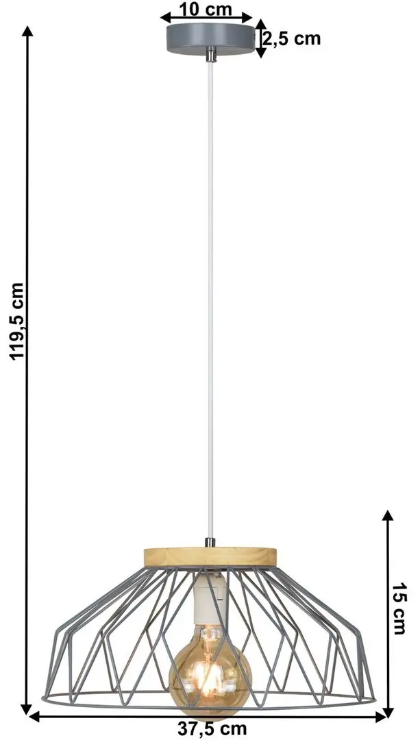 Lampa suspendata Tempo Kondela Trex Tip 2 (Grey/Natural)