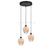 Lampa suspendata Trio Borka R31263336 (Black/Wood)