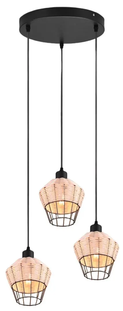 Lampa suspendata Trio Borka R31263336 (Black/Wood)