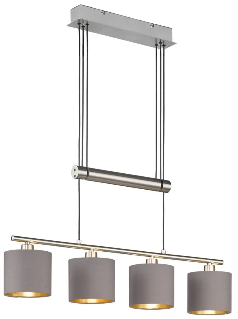 Подвесной светильник Trio Garda (Nickel Matte/Taupe)