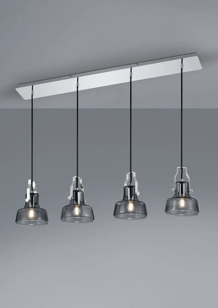 Подвесной светильник Trio Kolani 4xE14 (Chrome/Smoke)