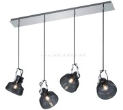 Lampa suspendata Trio Kolani 4xE14 (Chrome/Smoke)