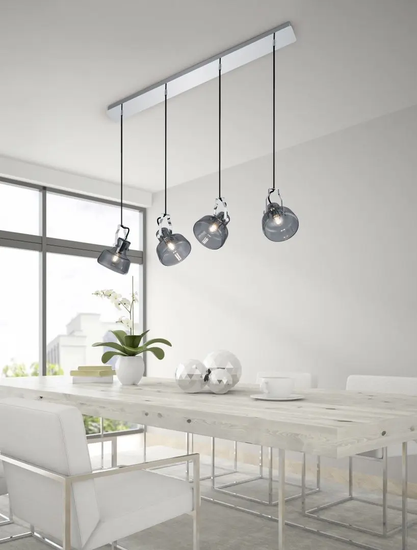 Подвесной светильник Trio Kolani 4xE14 (Chrome/Smoke)