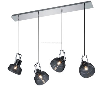 Lampa suspendata Trio Kolani 4xE14 (Chrome/Smoke)