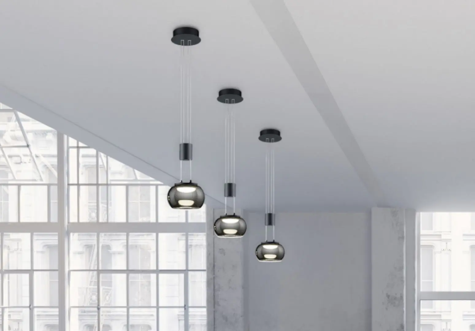 Подвесной светильник Trio Madison 342010132 (Black Matte)