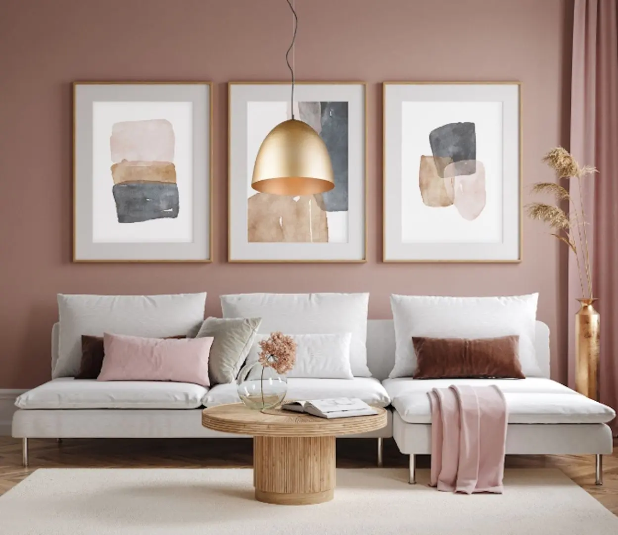 Подвесной светильник Trio Tilda R30661908 (Brass Matte)