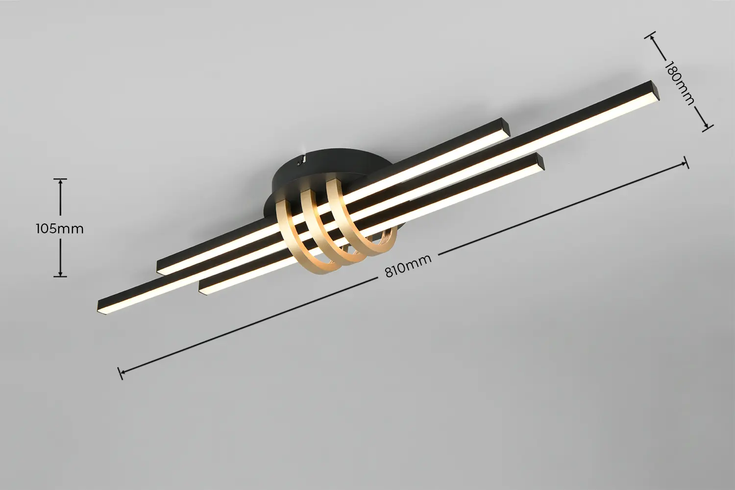 Потолочный светильник Trio Cinto R67873180 (Black/Gold)