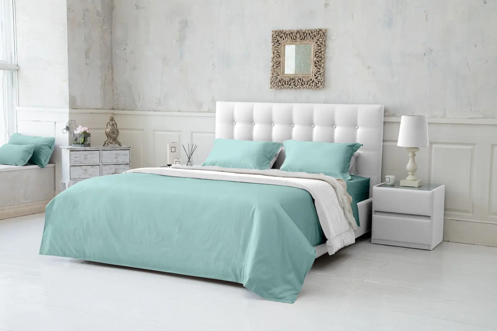 Простынь на резинке Askona Home 90x200 (Lagoon)