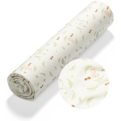 Простынь на резинке BabyOno Forest 120x60 (White) Thumb