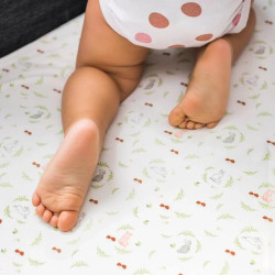 Простынь на резинке BabyOno Forest 120x60 (White) Thumb