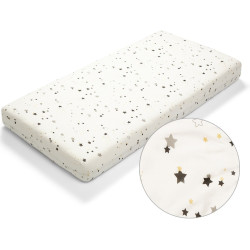 Простынь на резинке BabyOno Stardust 120x60 (White) Thumb