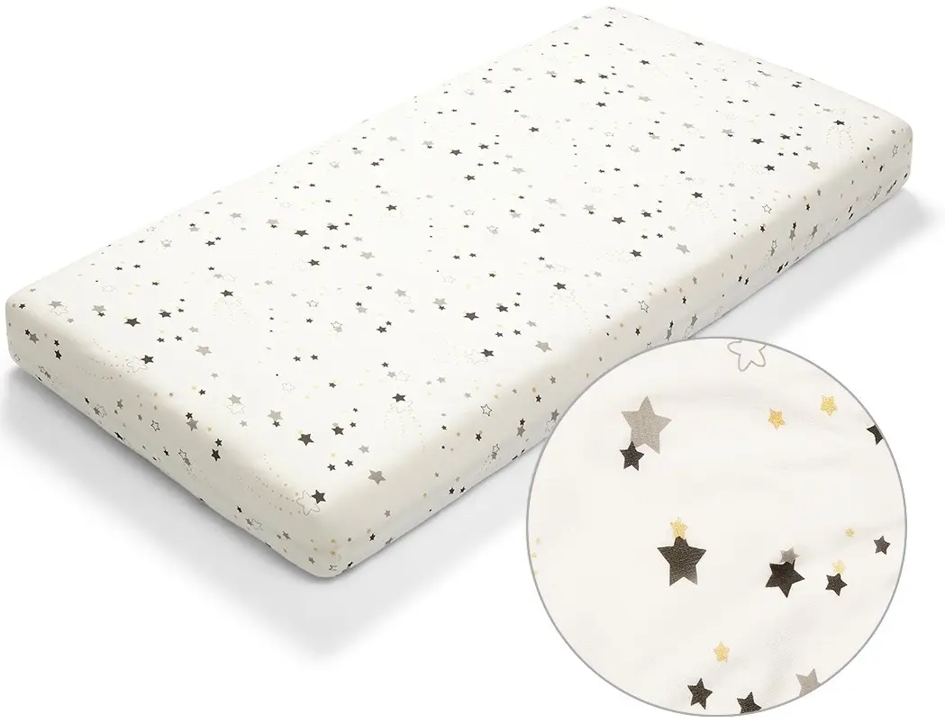 Простынь на резинке BabyOno Stardust 120x60 (White) - 3