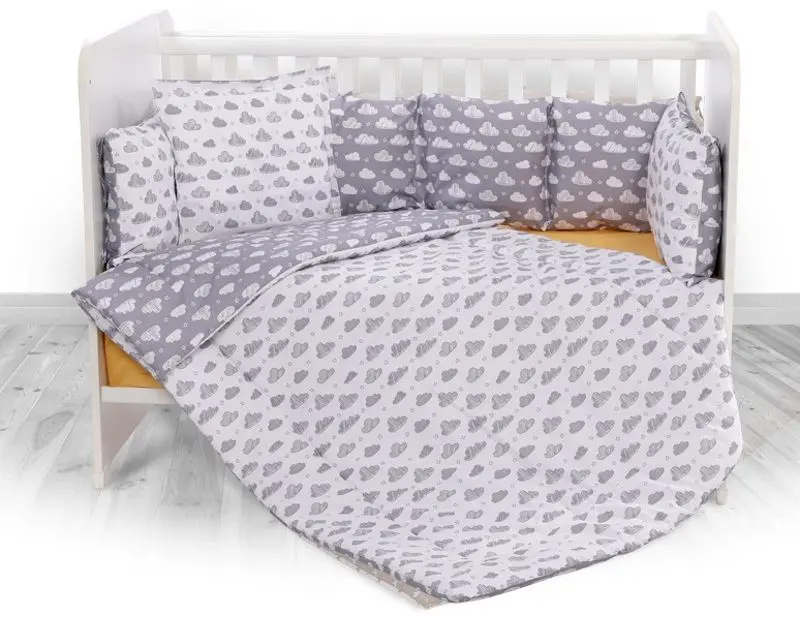 Lenjerie de pat pentru copii Bertoni (Lorelli) Lily Clouds Set (Gray)