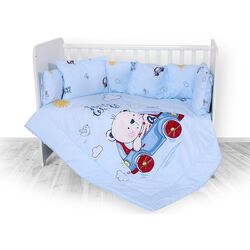 Детское постельное белье Bertoni (Lorelli) Ranforce Lily Bear&Car Set (Blue)