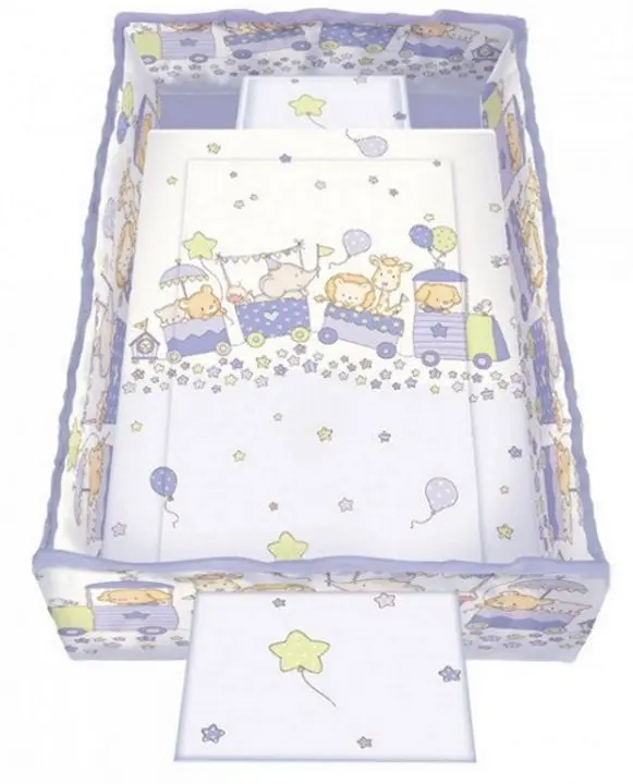 Lenjerie de pat Bertoni (Lorelli) Trend Set Happy Train Purple (20800052303)